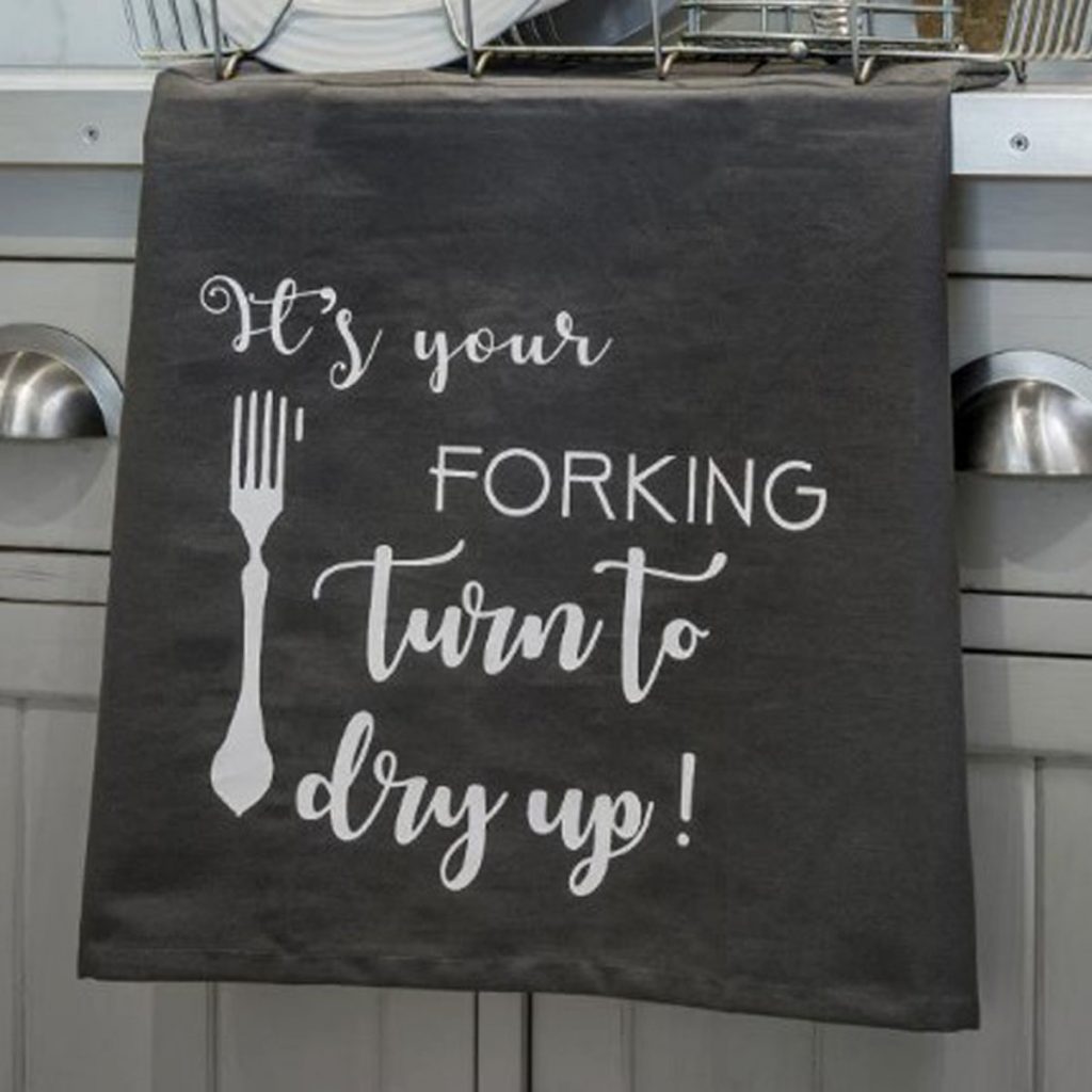 18SS202 a It’s Your Forking Grey Tea Towel