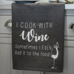 18SS203 Cooking With Wine Grey Tea Towel