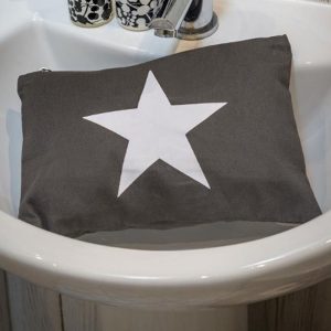18SS208 a Large Grey White Star Toiletry Bag