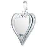 19724 Silver Heart Mirror Candle Sconce