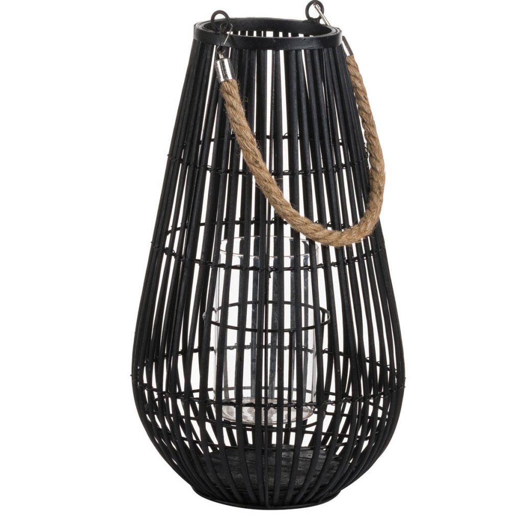 20580 Large Black Domed Candle Lantern