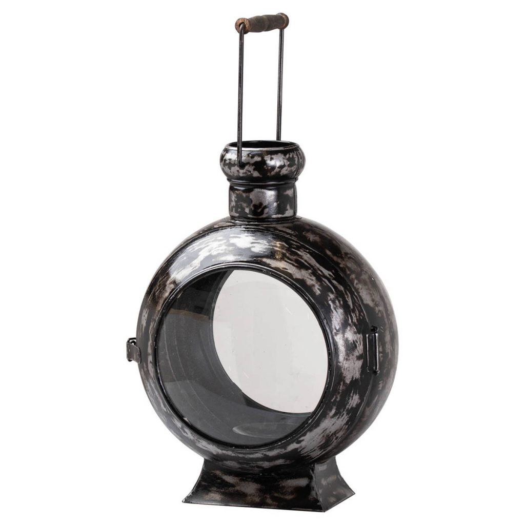 20682 Vintage Grey Porthole Candle Lantern