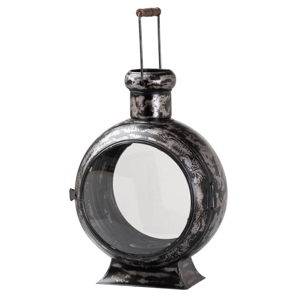 20683 Large Vintage Grey Porthole Lantern