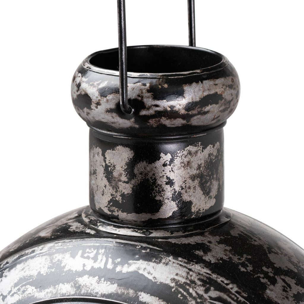 20683-a Large Vintage Grey Porthole Lantern