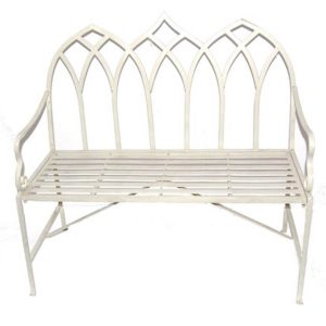 Gothic Style Cream Garden Bench