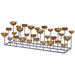 4312 Large Gold Grey Candle Holders