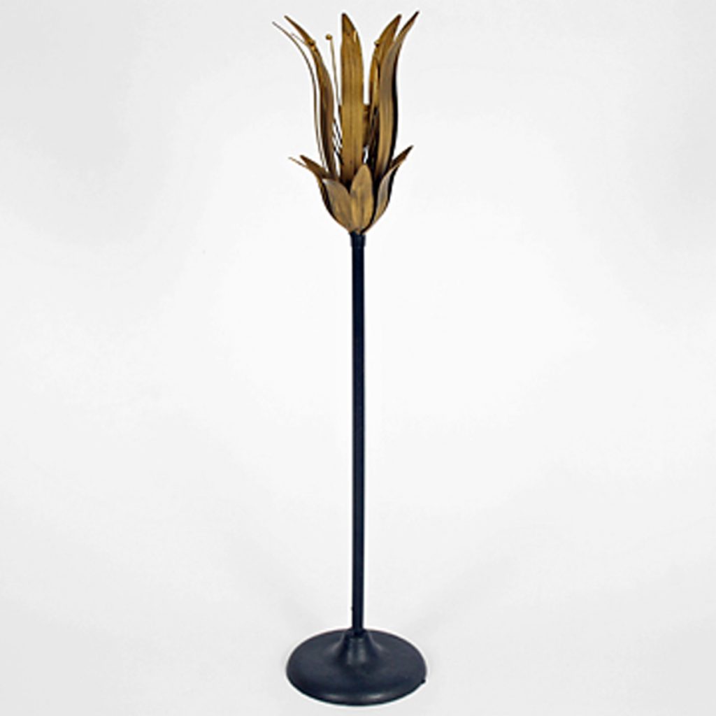 4417 Large Flower Gold Black Candle Holder