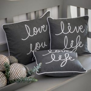 Printed ‘Love You’ Grey Cushion