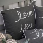 Printed ‘Love You’ Grey Cushion a