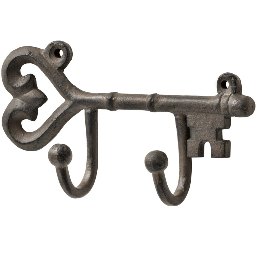14512 Cast Iron Heart Key Hooks