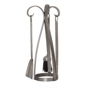 19145 Grey Curved Fireplace Companion Set