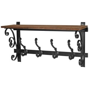 3251 Ornate Black Hooks Shelf Rack