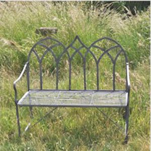 4142 Gothic Style Dark Grey Garden Bench