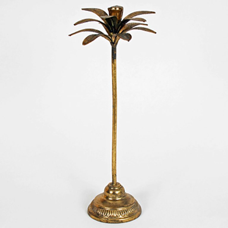 Tall Gold Palm Tree Candle Holder Interior Flair