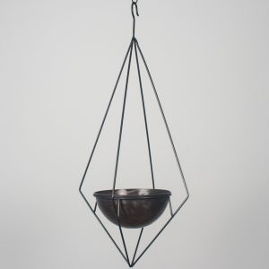 4446 Geometric Black Hanging Planter