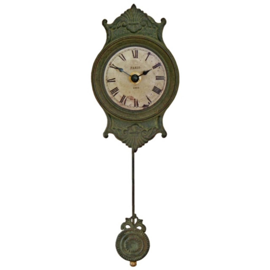 Antique Style Grey Pendulum Wall Clock Interior Flair