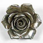 5758 Distressed Silver Rose Wall Decoration