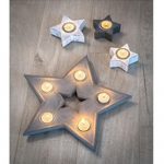 16SS03 c Grey Star Multi Tea Light Hldr