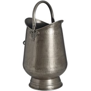 17535-a Textured Grey Log Coal Storage Bucket