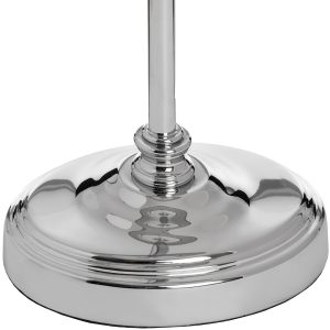 17589-a Slim Chrome Glass Grey Table Lamp