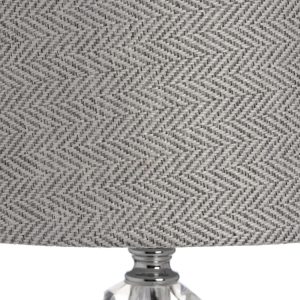 17589-b Slim Chrome Glass Grey Table Lamp