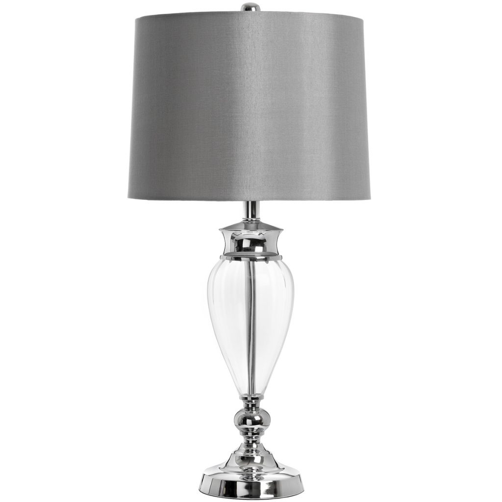 17597 Elegant Glass Silver Table Lamp