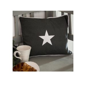 17AW37 a Grey Silver Star Rectangle Cushion