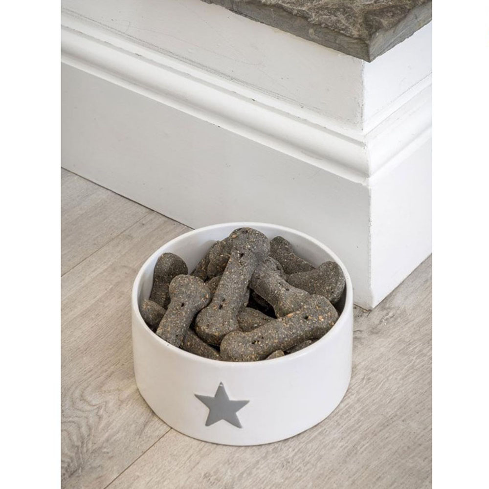 18SS05 Grey White Star Pet Bowl
