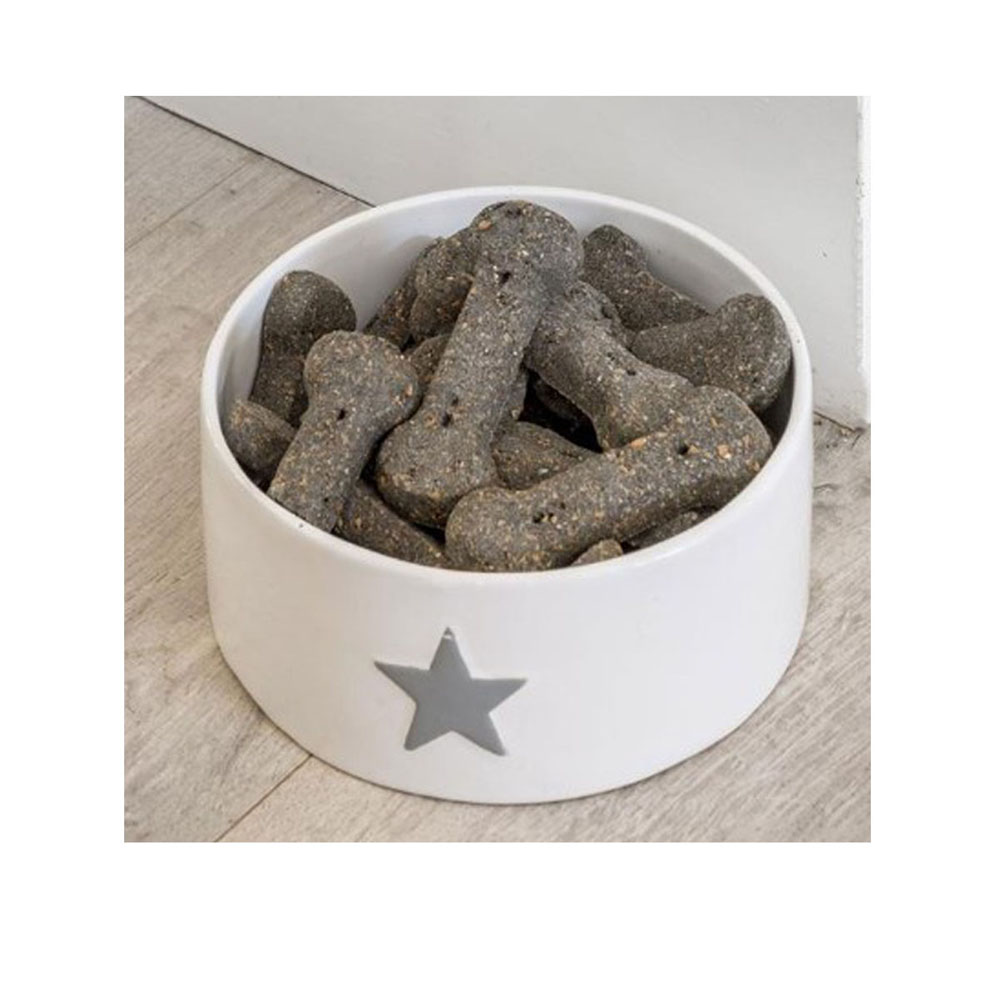 18SS05 a Grey White Star Pet Bowl