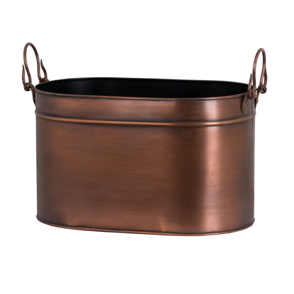 Large Copper Fireplace Log Bucket Interior Flair