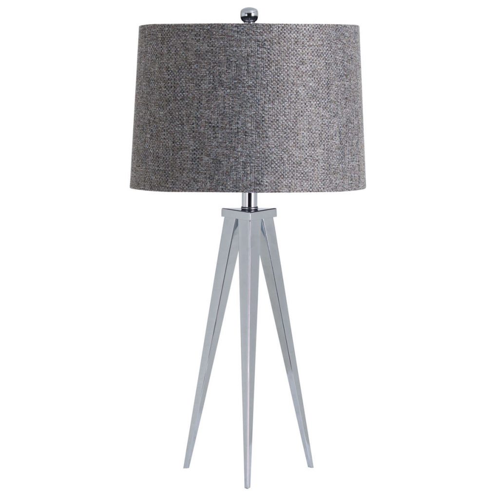 19193 Silver Tripod Grey Table Lamp