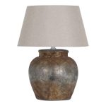 19426 Round Beige Stone Table Lamp