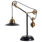 20460 Antique Style Black Brass Adjustable Lamp
