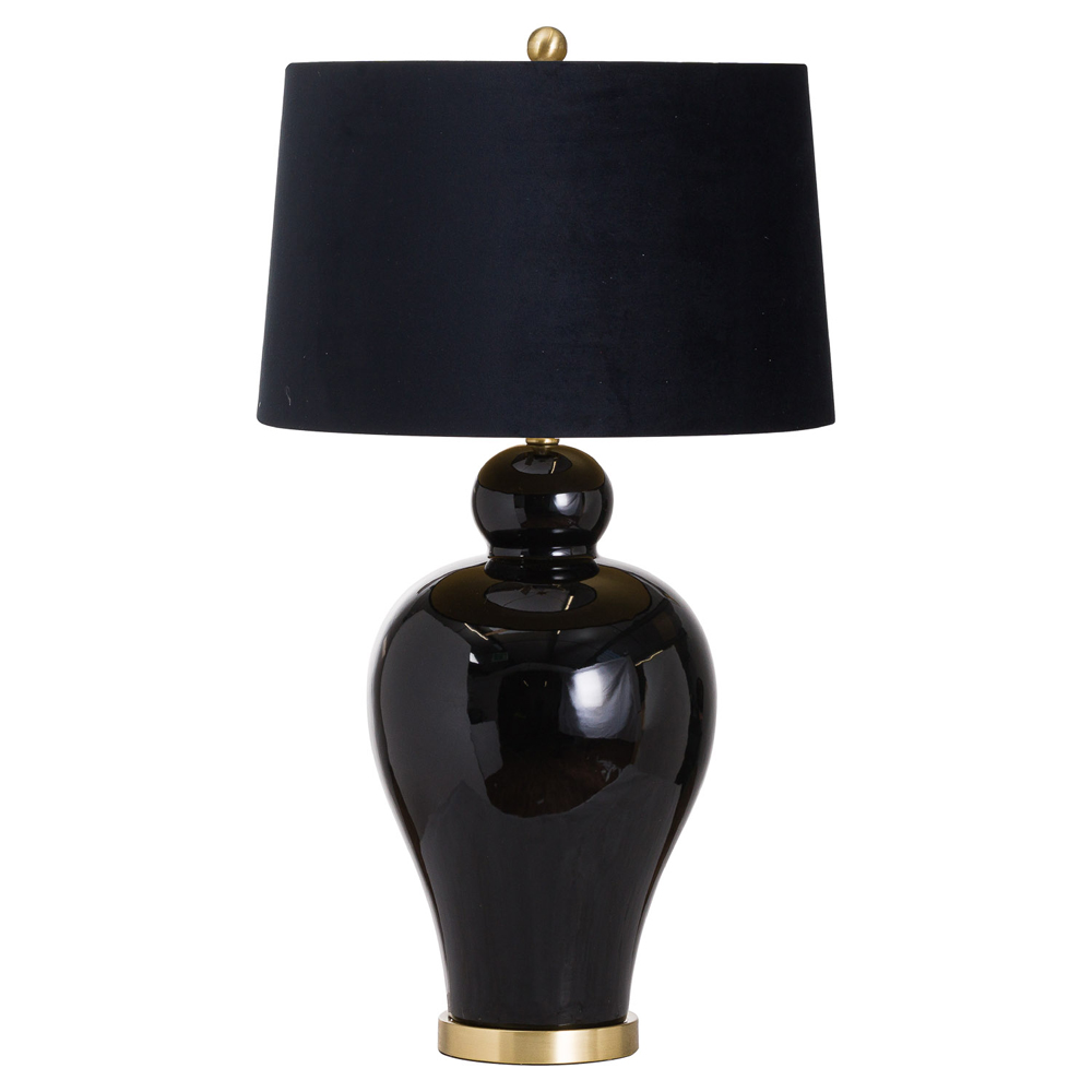 20687 Tall Black Gold Table Lamp with Shade
