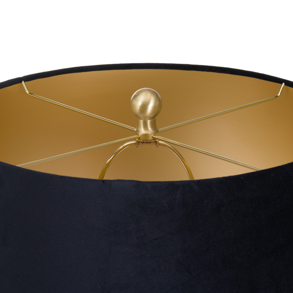 20687-b Tall Black Gold Table Lamp with Shade