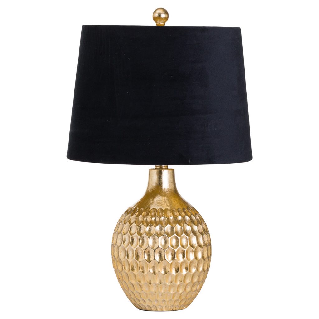 20708 Textured Gold Black Table Lamp