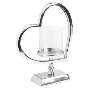 21400 Heart Shaped Silver Candle Holder
