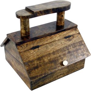 N0529-1 Brown Solid Wood Shoe Shine Box