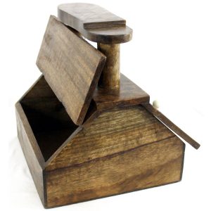 N0529-2 Brown Solid Wood Shoe Shine Box