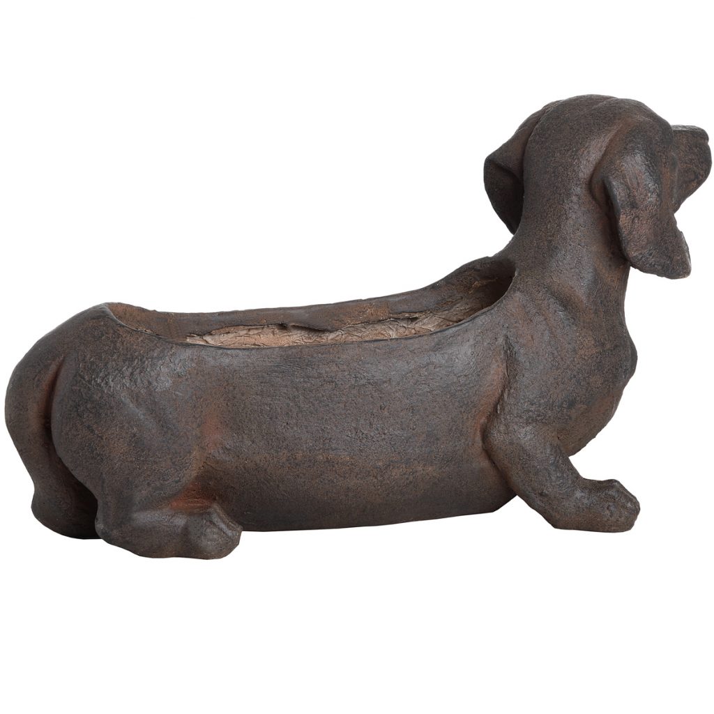 18671-c Large Brown Sausage Dog Planter