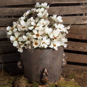19676-e Rustic Mice Brown Flower Pot