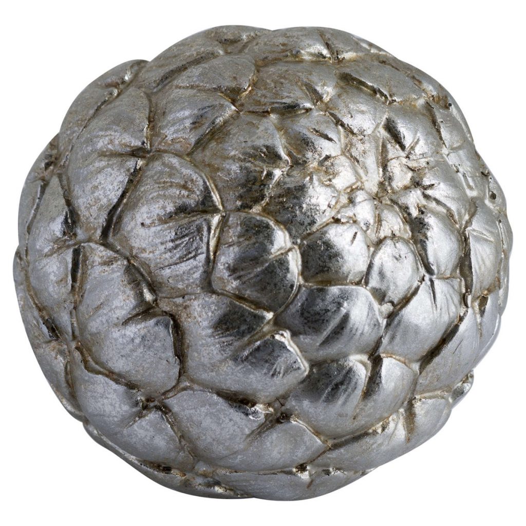 19830-a Large Silver Artichoke Decoration