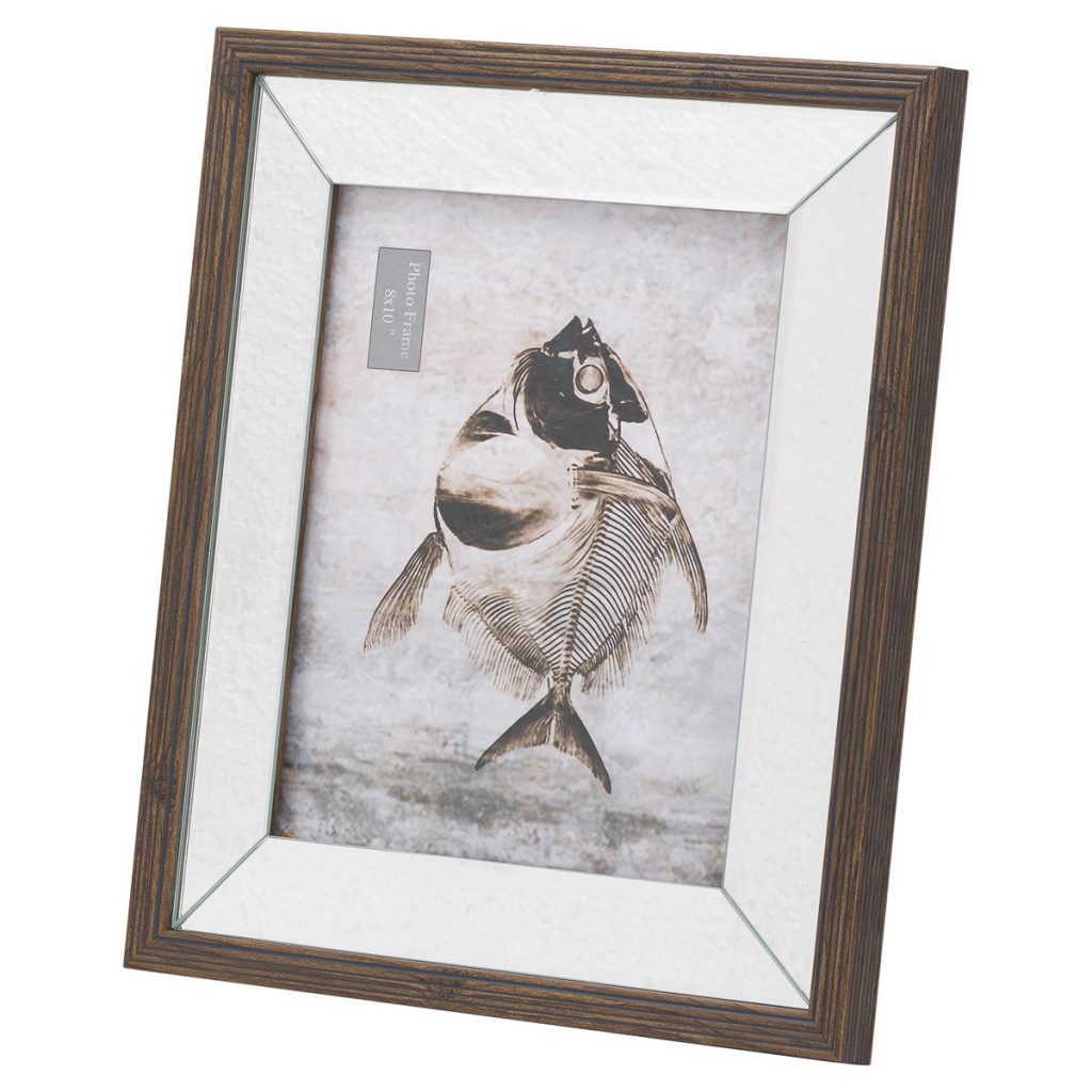 20841 Brown Wooden Mirror 8 x 10 Photo Frame