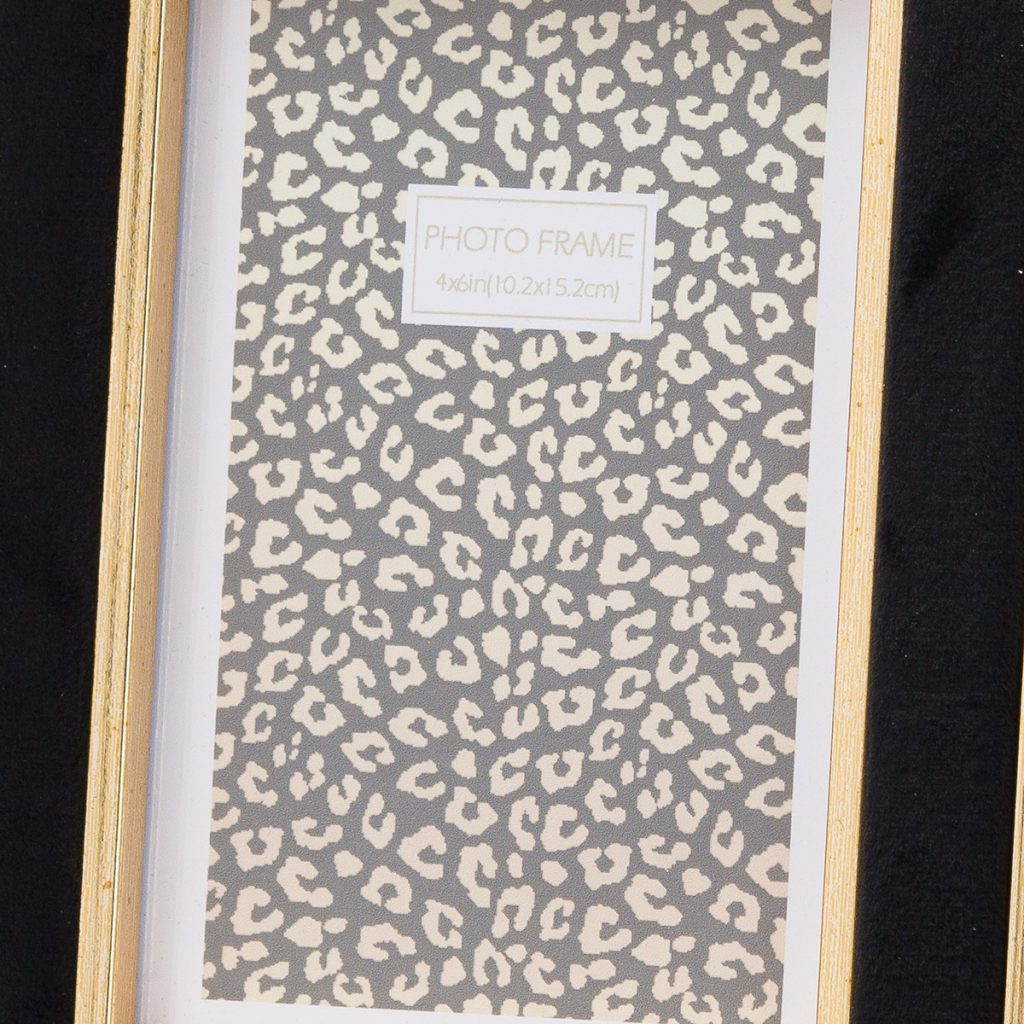 20848-a Black Velvet Gold Metal 4 x 6 Frame