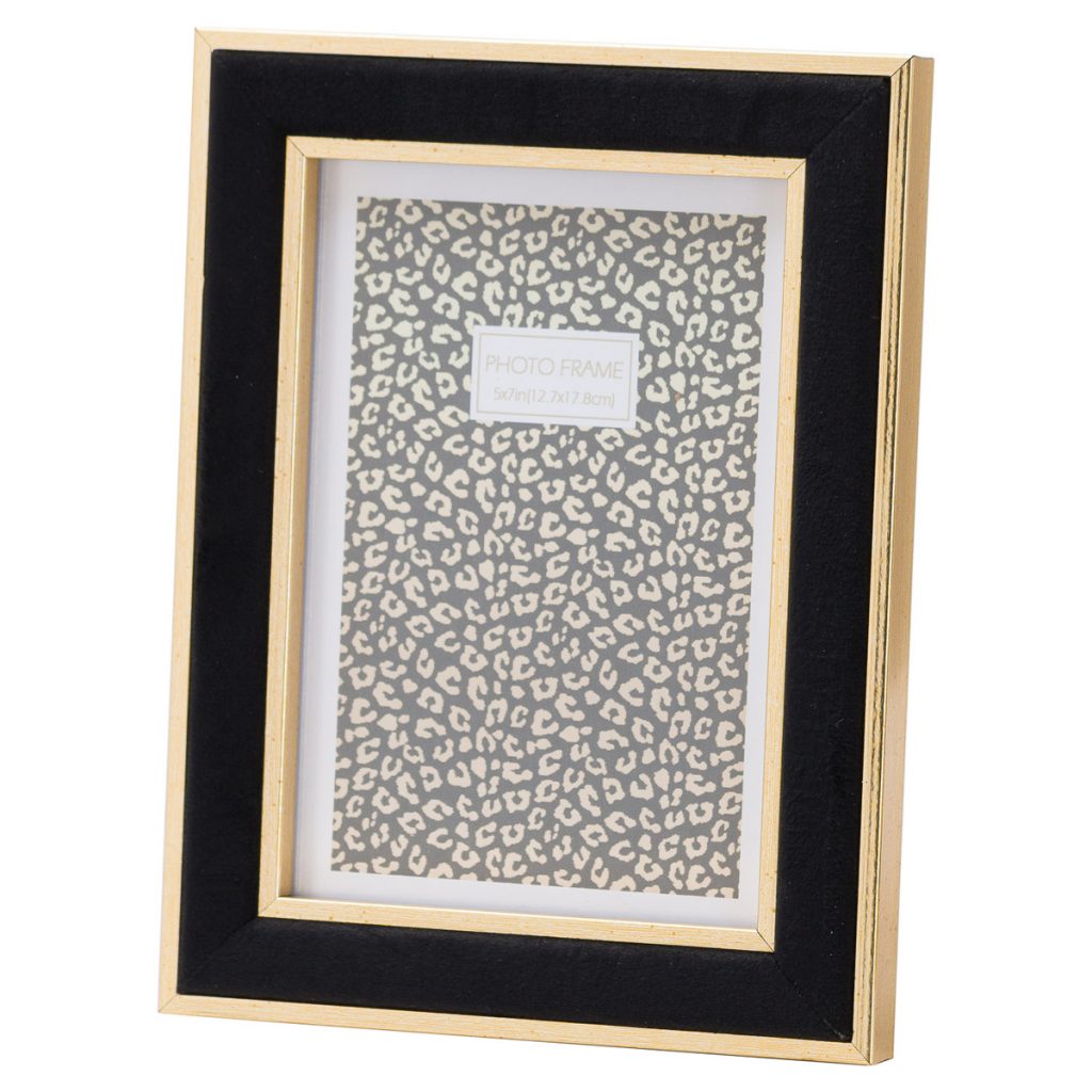 20849 Black Velvet Gold Metal 5 x 7 Frame