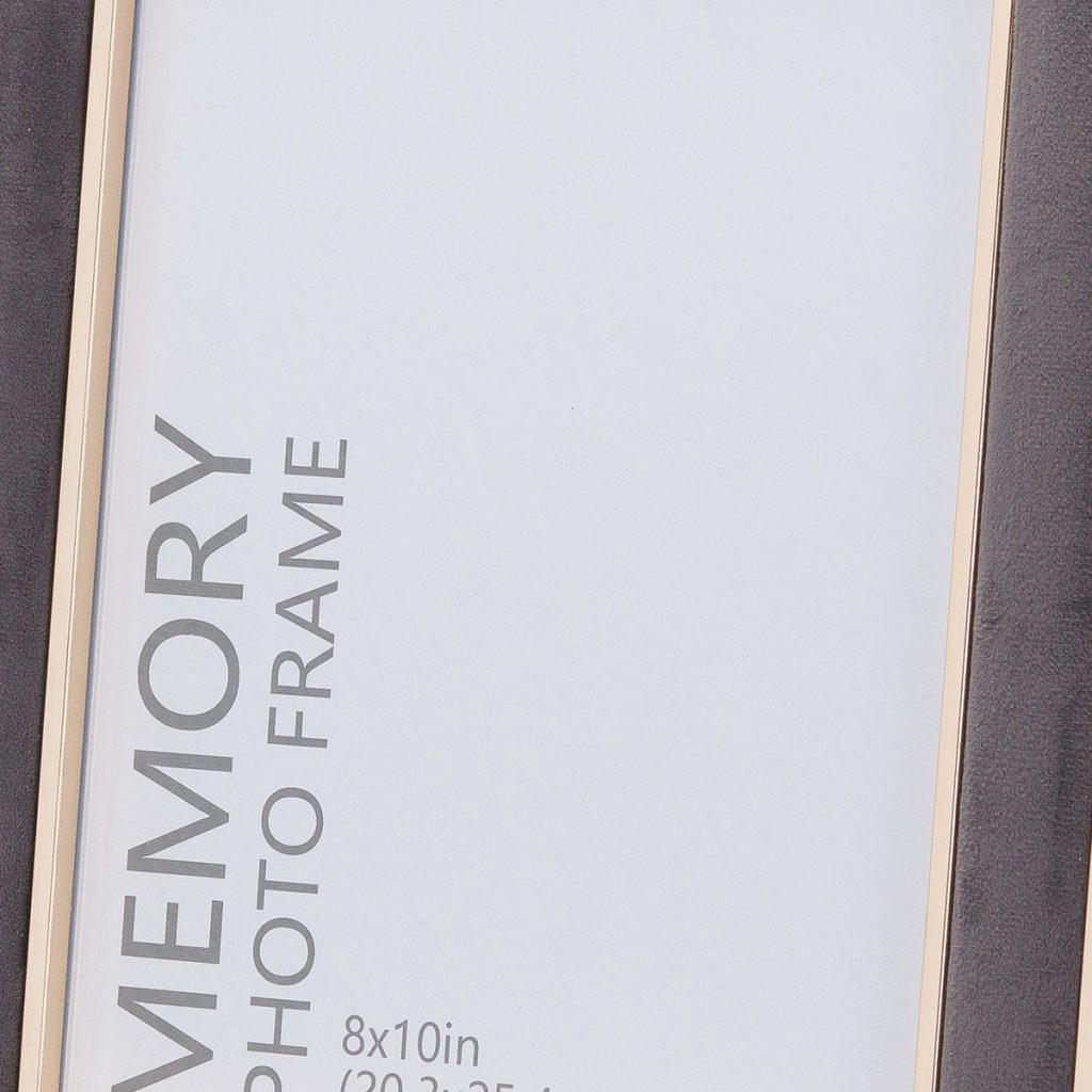 20853-a Grey Velvet Gold Metal 8 x 10 Frame