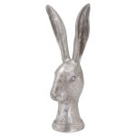 21050 Large Silver Hare Head Ornament