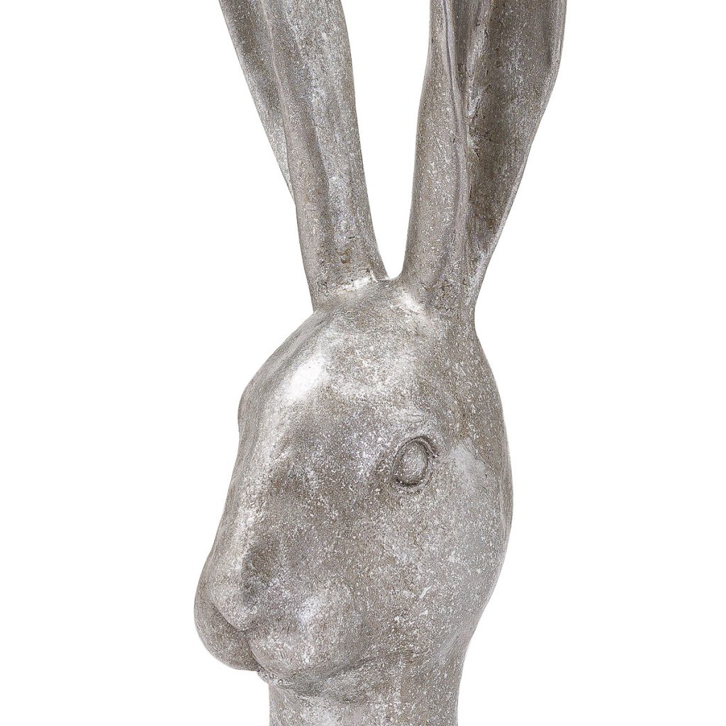 21050-a Large Silver Hare Head Ornament