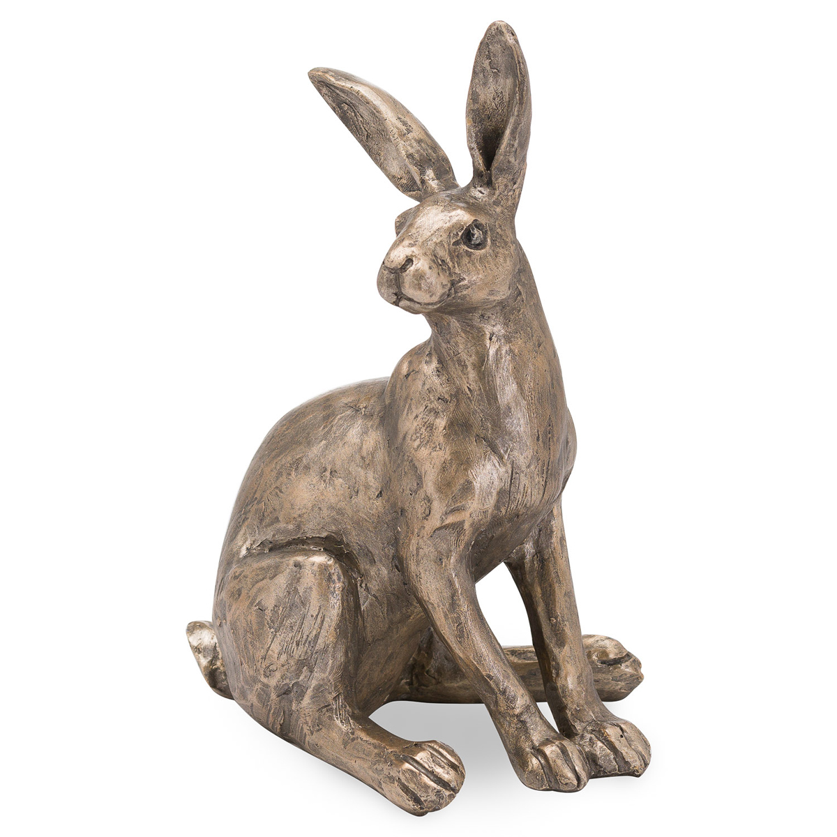 bronze effect hare ornament