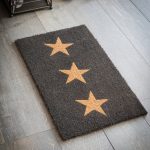 DMCO10 Charcoal Grey Stars Coir Doormat 1